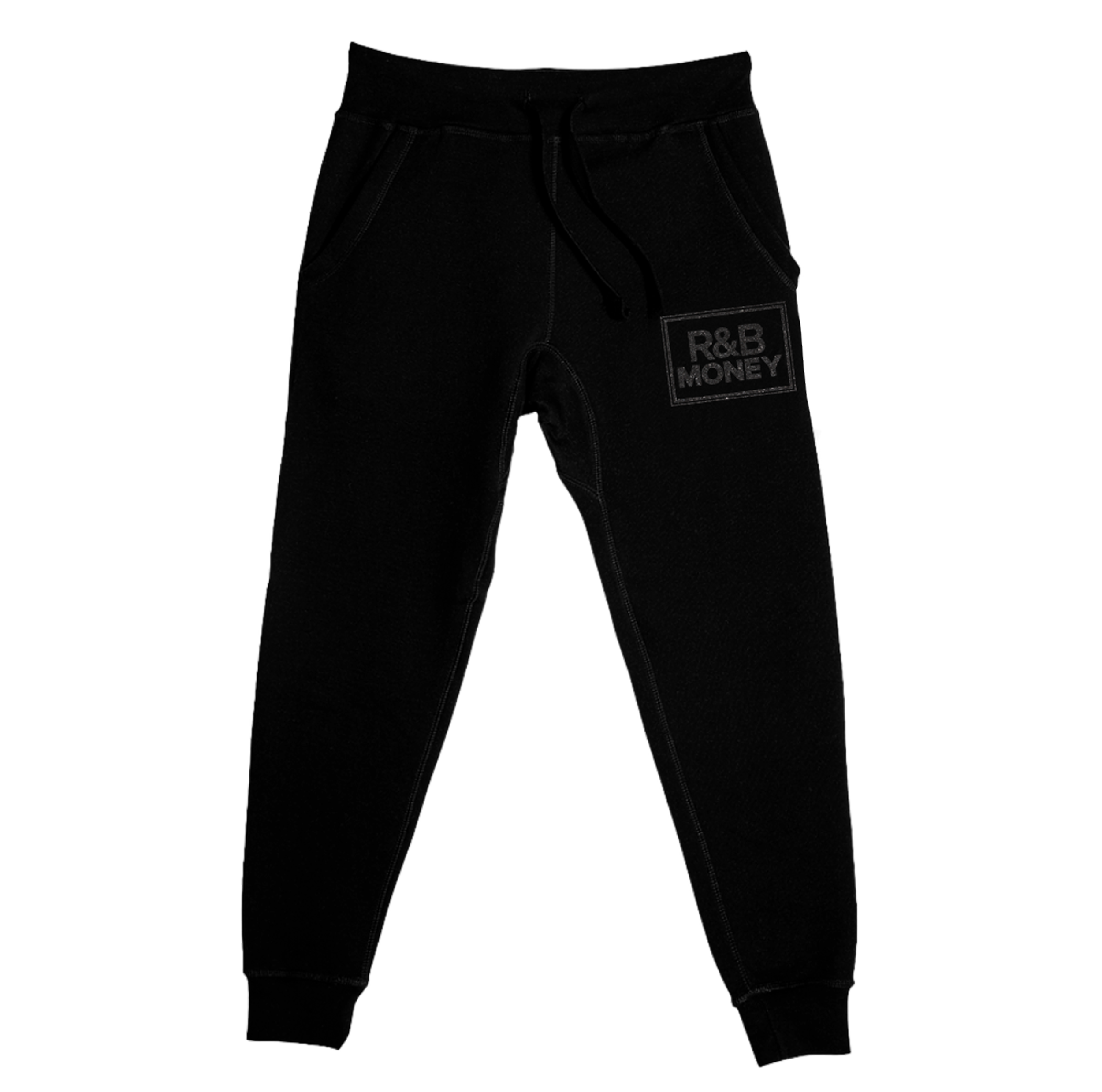 R B MONEY GLITTER JOGGERS BLACK